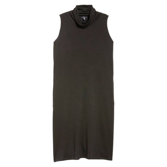 NWT Eileen Fisher Funnel Neck Jumper in Black Tencel Stretch Terry Dress 2X - Picture 1 of 7